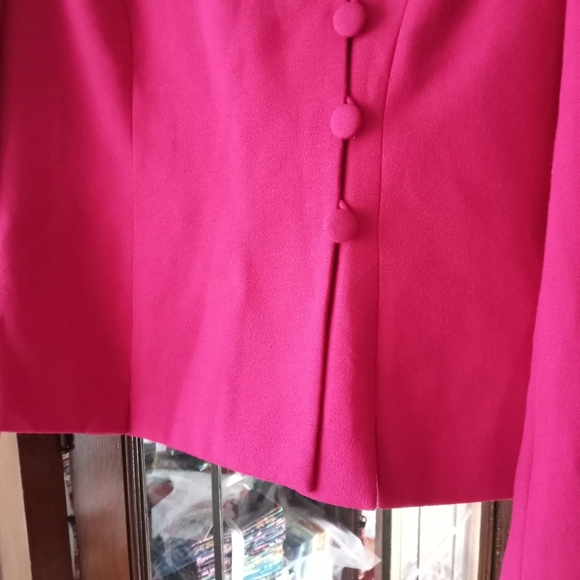 Kasper Fuchsia Jacket with removable Faux Fur Collar   B7 - Picture 7 of 8